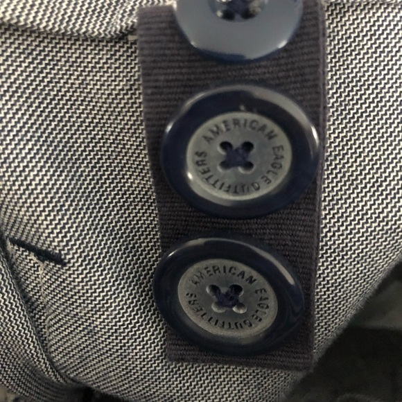 American Eagle Wide Leg Navy Chambray Pants Sz. 8X32 Pockets Live Your Life - Picture 6 of 8